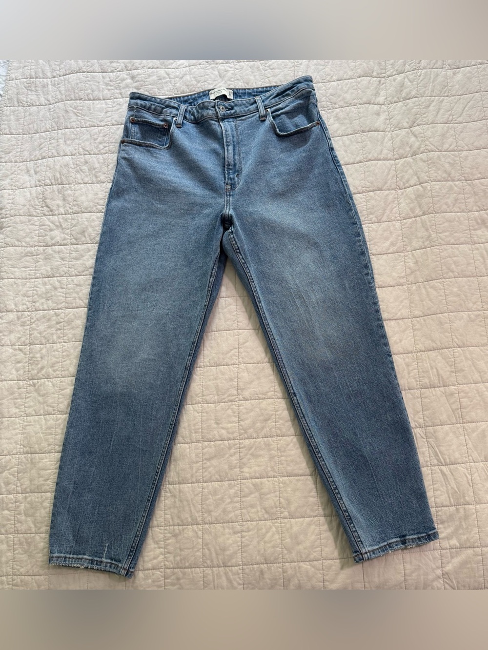 Abercrombie & Fitch Light Blue High-Rise Straight Jeans